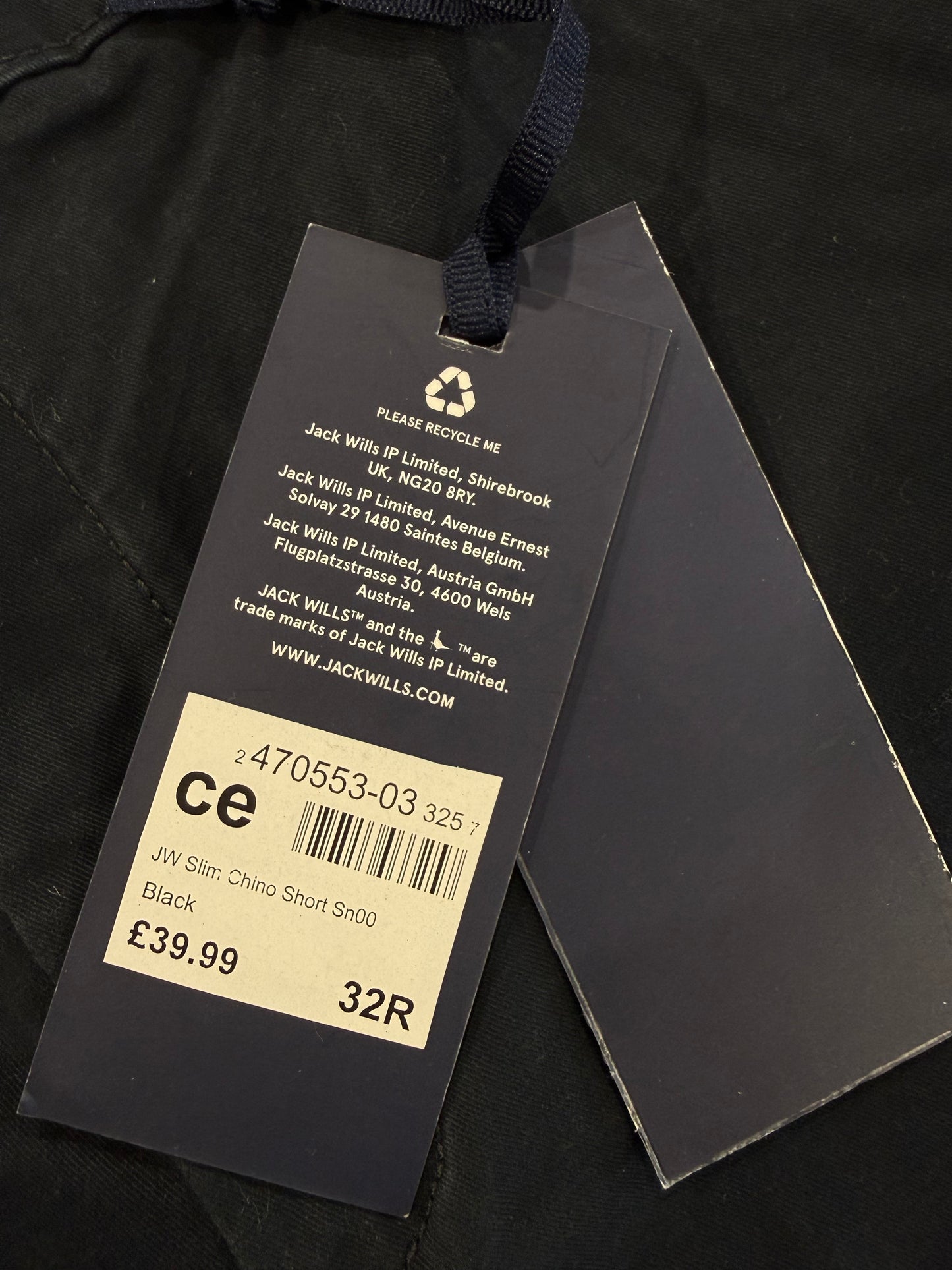 Jack Wills Mens Slim Chino Shorts