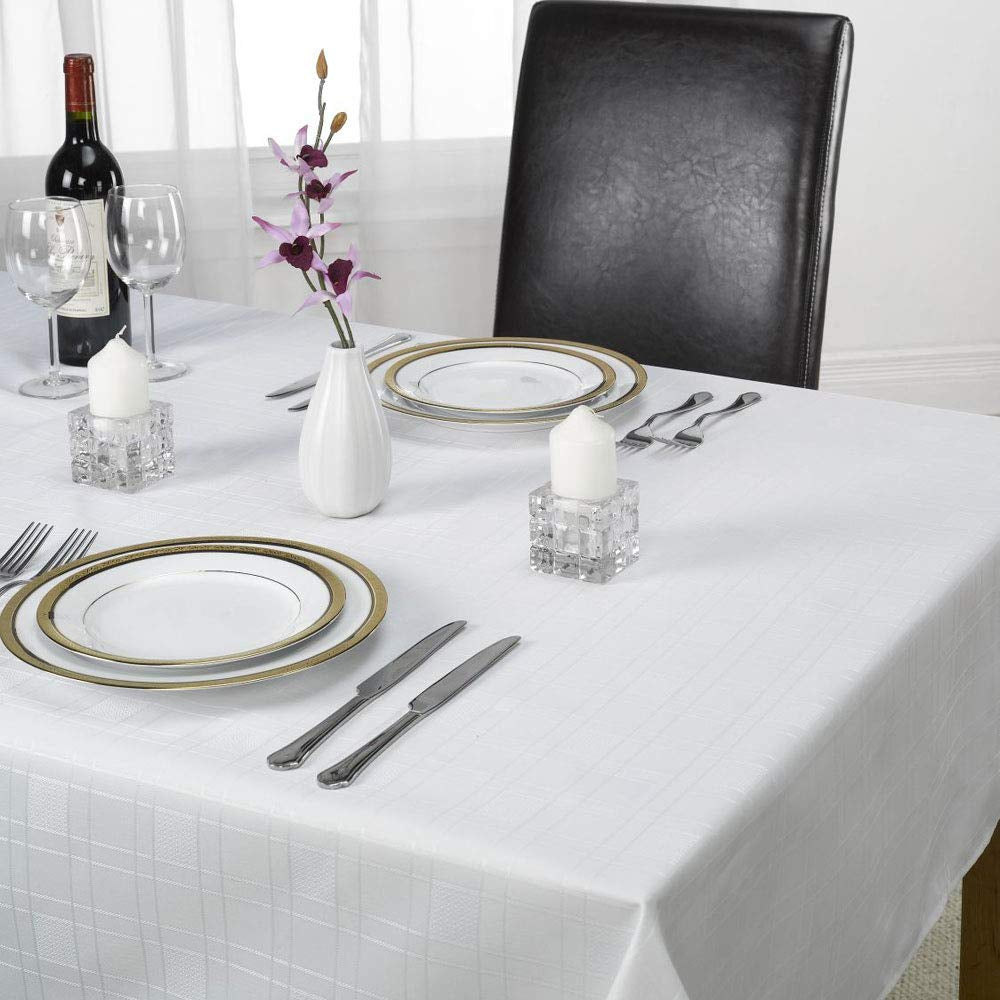 Emma Barclay Chequers Tablecloth in White