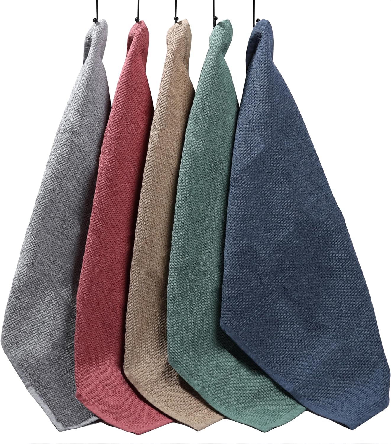 Olivia Rocco 5 Pack Ultra Absorbent Waffle Kitchen Tea Towels