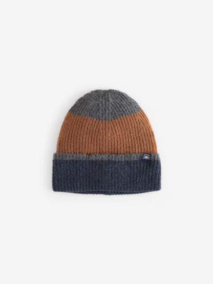 FATFACE Navy Colourblock Hat And Scarf Gift Set