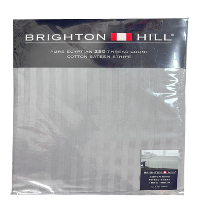 Brighton Hill Egyptian Cotton Sateen Fitted Sheet - Silver