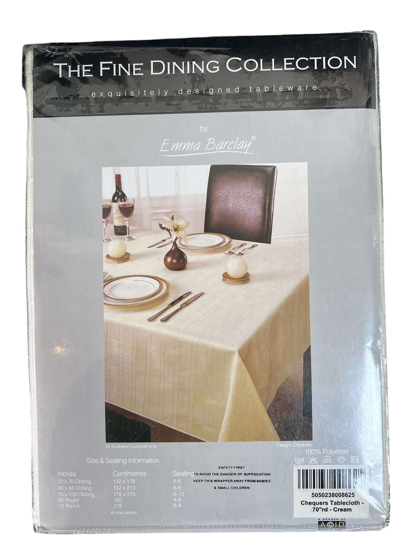 Emma Barclay Chequers Tablecloth in Cream