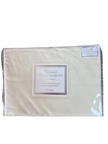Château de Belle Maison 400 Thread Count 100% Egyptian Cotton Housewife Pillowcases PAIR (Cream)