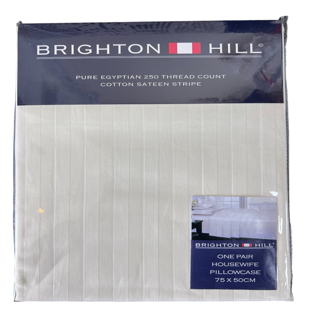 Brighton Hill Egyptian Cotton Housewife Pillowcases - Cream