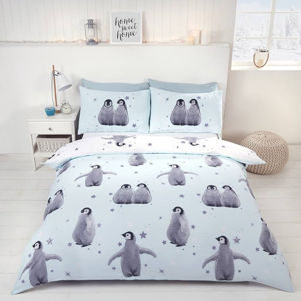 Rapport Starry Penguins Duvet Cover Set - Blue