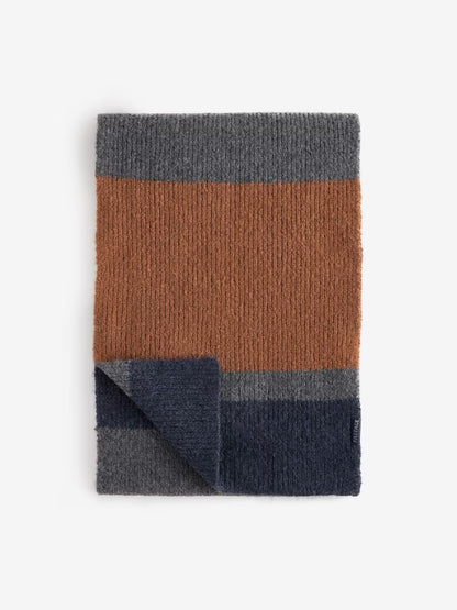 FATFACE Navy Colourblock Hat And Scarf Gift Set