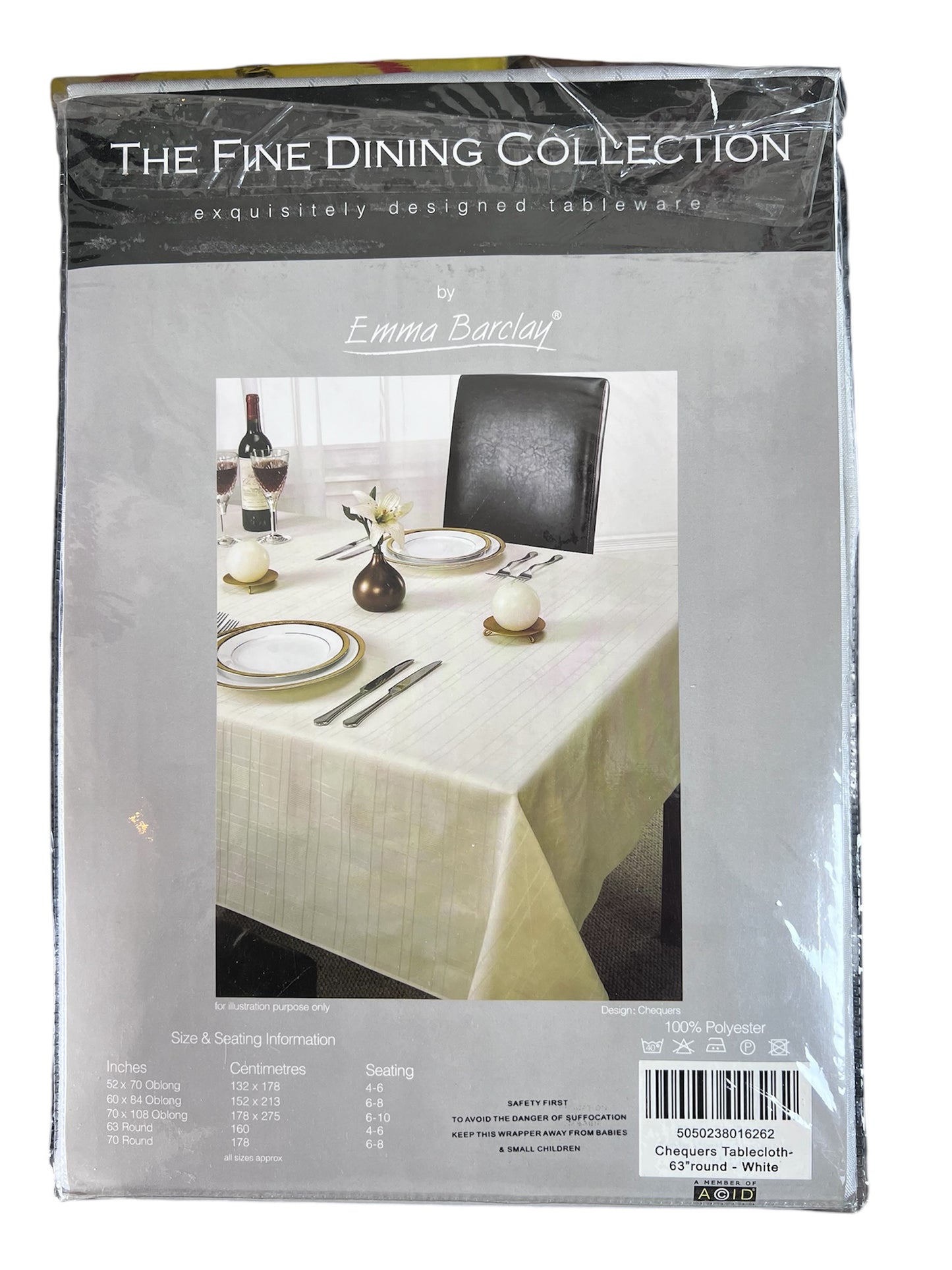 Emma Barclay Chequers Tablecloth in White