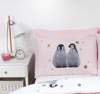 Rapport Starry Penguins Duvet Cover Set - Pink