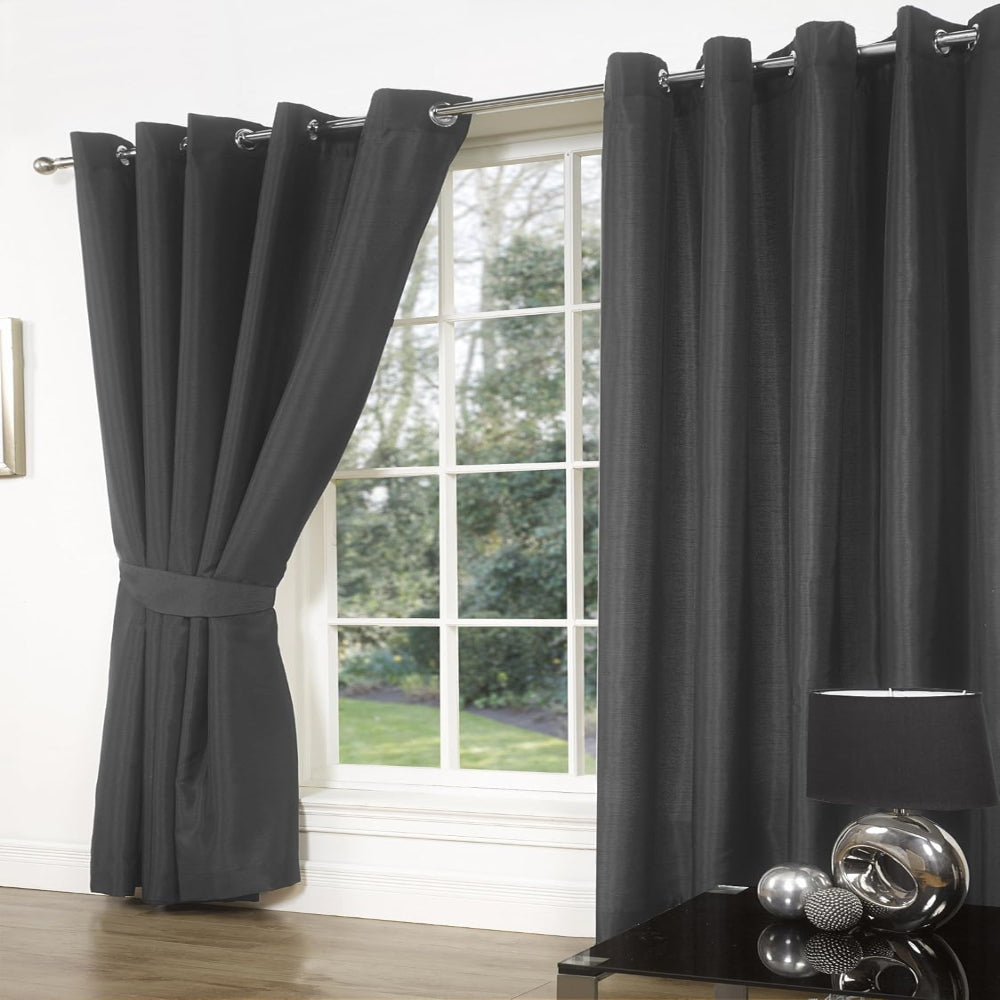 SW Living Faux Silk Eyelet Curtains