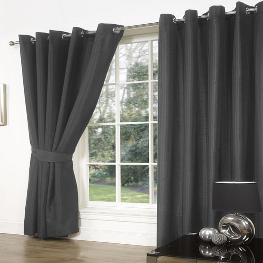SW Living Faux Silk Eyelet Curtains