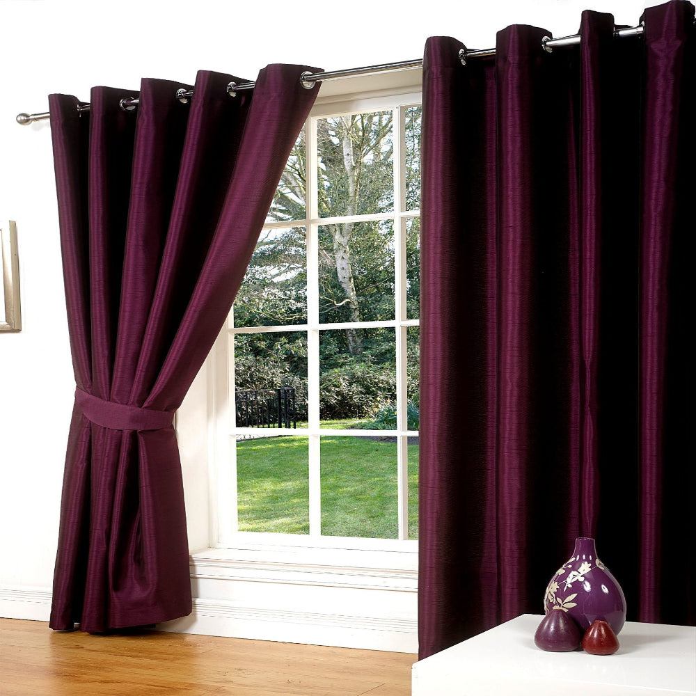 SW Living Faux Silk Eyelet Curtains