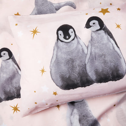 Rapport Starry Penguins Duvet Cover Set - Pink