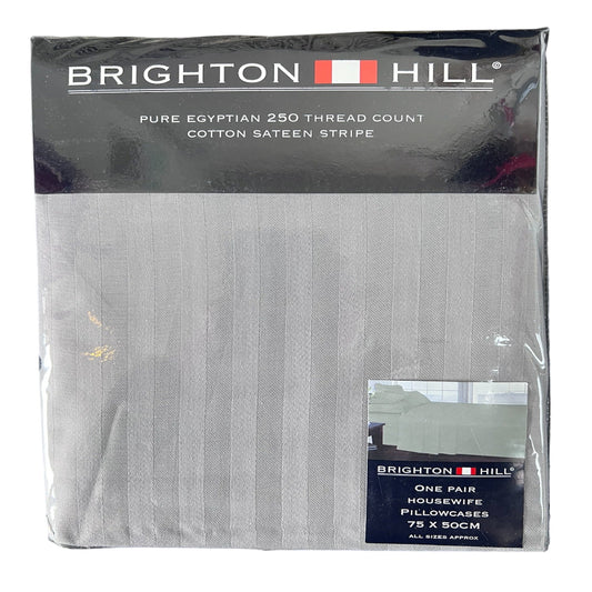 Brighton Hill Egyptian Cotton Housewife Pillowcases - Silver